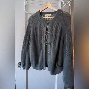 Sezane Tonio Blue-Grey Small EUC